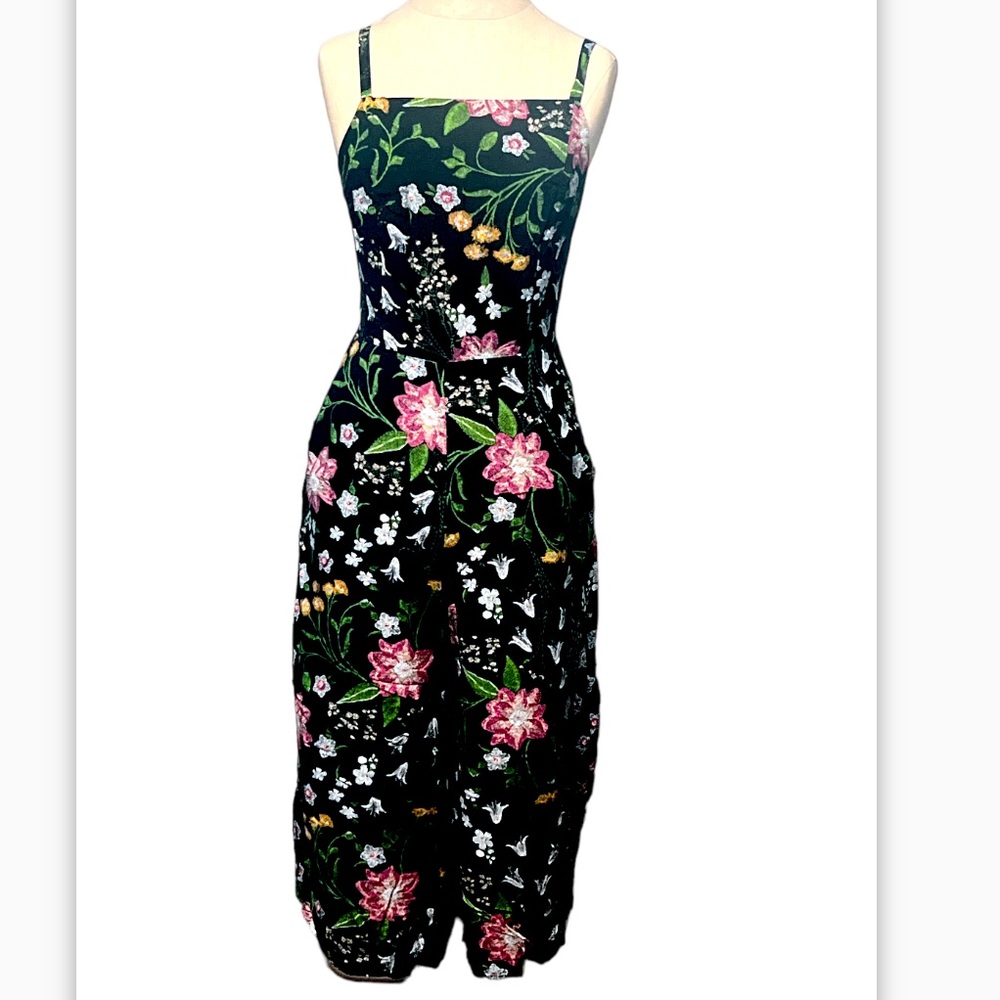 Old Navy Floral Jumpsuit - Black and Pink